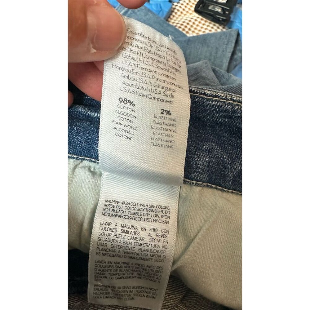 609.  MOTHER Skinny Jeans Size 27 Multicolor Distressed Button Fly - Picture 6 of 7